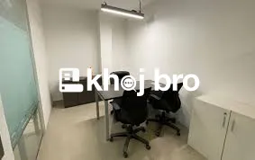 Elegant office space for rent with modern workstation design and natur