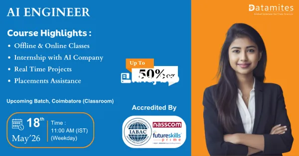 DataMites Artificial Intelligence Course In Coimbatore