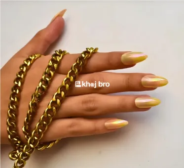 Bijli Babe Press-On Nails – Metallic Chrome Elegance by SoulStruck